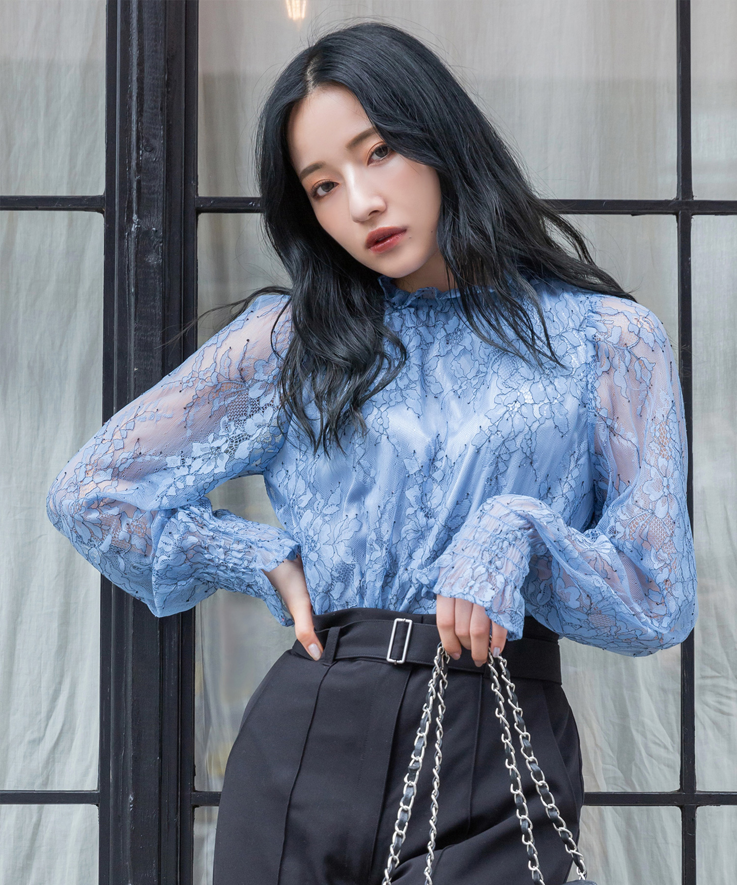 Andgeebee 님의 트위터 New Arrival レーストップス フリルハイネックのレースインナートップス 袖は透けている 仕様ですが 身頃には裏地が付いているのでインナーが透ける心配がありません Official Webstore T Co Dlaqjnkz2u Andgeebee