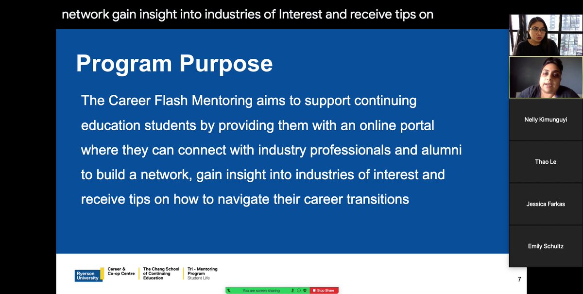 The Career Flash Mentoring Program is starting soon! <a href="/dena_marcos/">Dena Marcos</a> @RyersonCareer &amp; I <a href="/trimentoring/">Tri-Mentoring Program</a> trained students enrolled in @ChangSchool Certificates. 60+ @Ryerson_Alumni &amp; non-alumni cannot wait to engage w/ students virtually #WeAreTMP