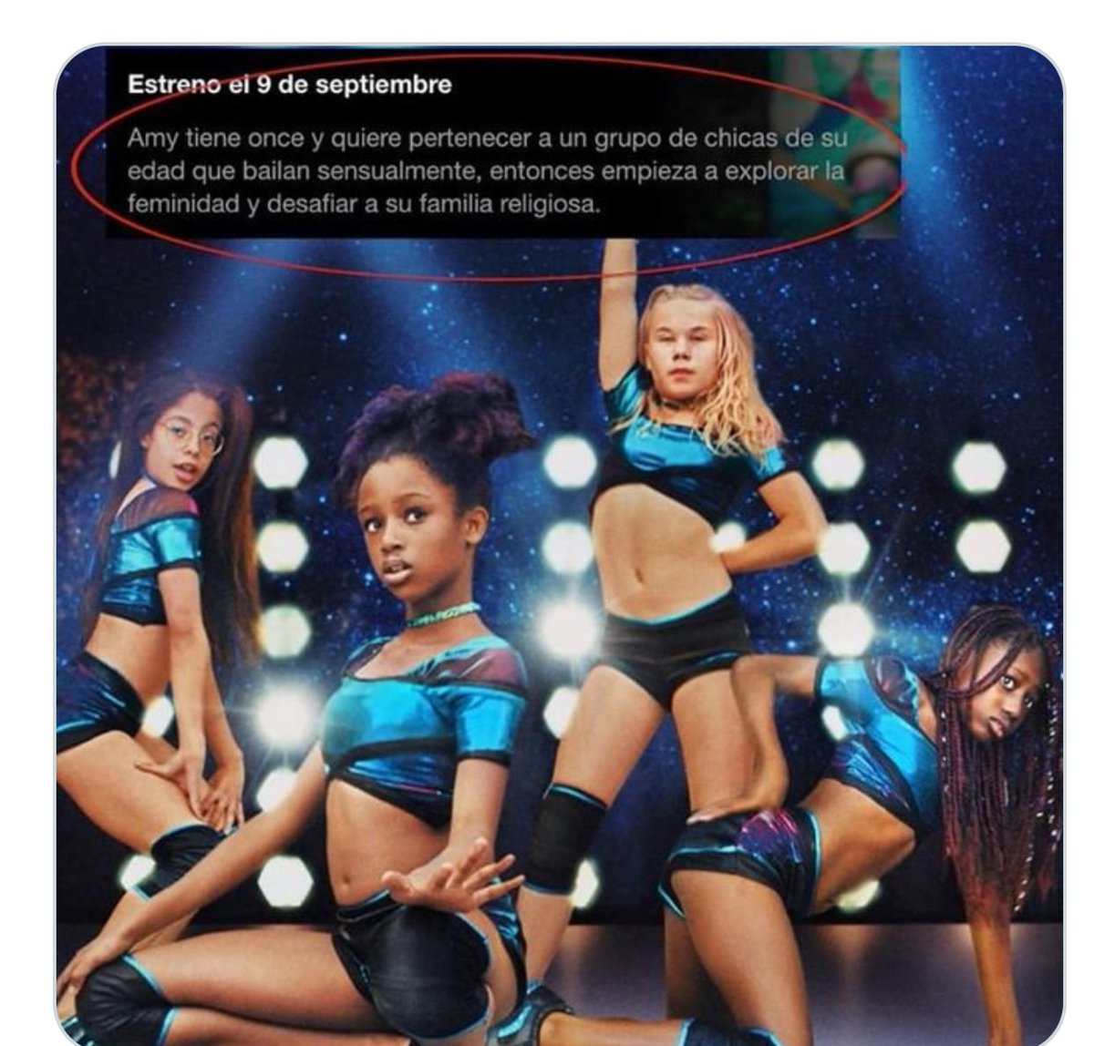 CIPxellos's tweet photo. Hace algunos meses veíamos como la plataforma de Netflix denunciaba el caso de #JeffreyEpstein en donde abusaba de niñas sexualizándolas. Ahora esa misma plataforma ha lanzado una serie donde niñas hacen bailes sensuales y exploran su feminidad... #JustForMoney #NetflixPedofilia https://t.co/qdeDYV35hc