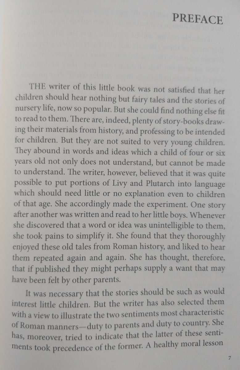 71. Stories from the History of RomeThis book slaps so fucking hard. Get this book.Check the preface (3d image) for background. Stories are crisp legible and engaging.Recommended by someone-- @PereGrimmer?Thanks whoever it was! Children should learn these stories.