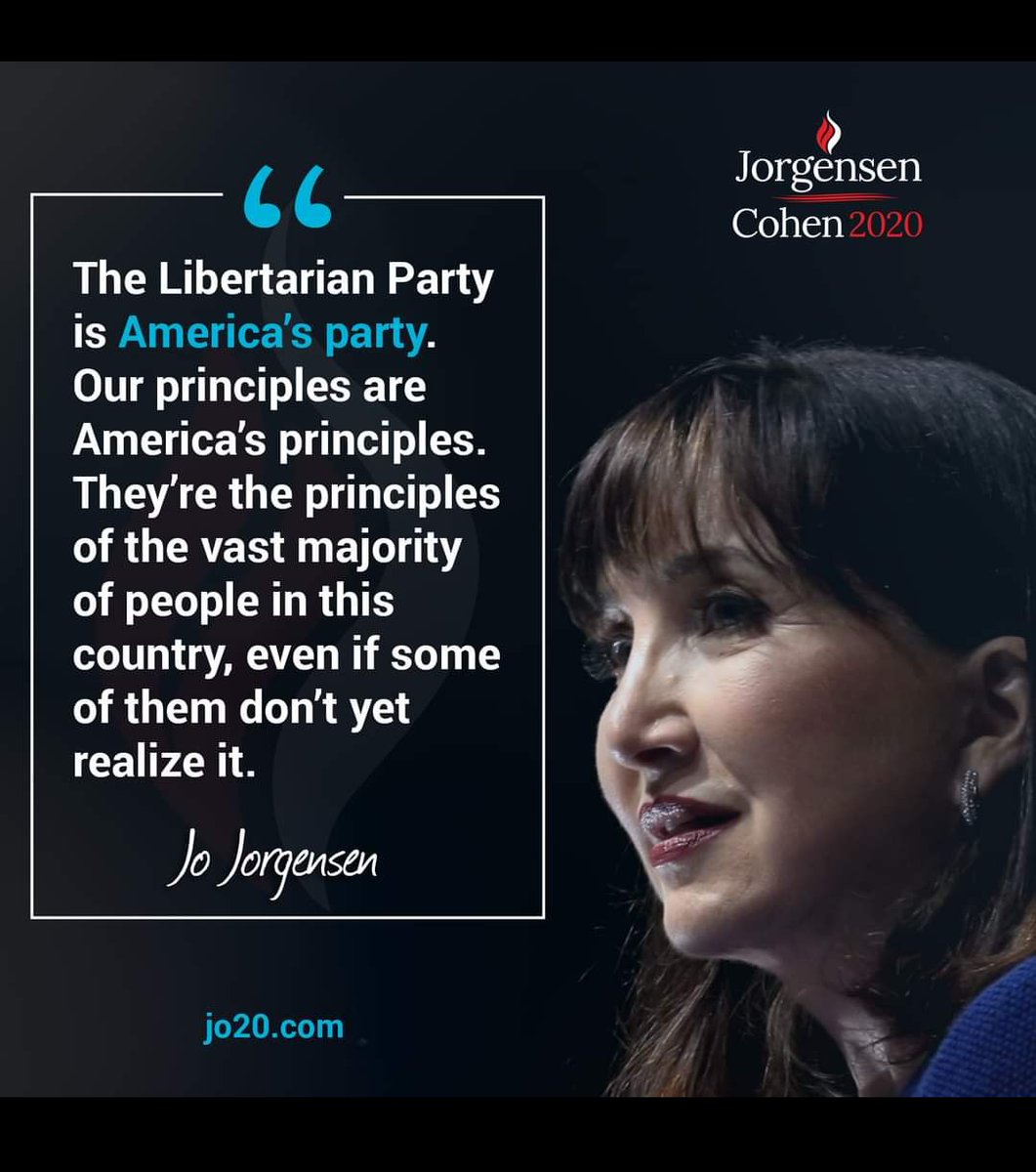 Midnight094's tweet photo. @KEEMSTAR Neither....Jo Jorgensen is the one who needs to win and take down the corrupt government! The two party system has not been giving a good enough change, she'll make the change that needs to happen! #JoJorgensen2020 #LetHerSpeak #VoteGold2020 #LetHerDebate https://t.co/gFICeoQ5xj