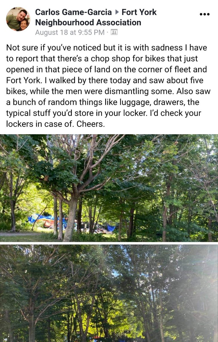The poor bashing in this City is out of hand. Residents associations are hotbeds of hate. I get that your $600k shoebox condo makes you extra entitled but it also contributed to the reasons we have homelessness. 

These are from the Fort York Residens group on FB
