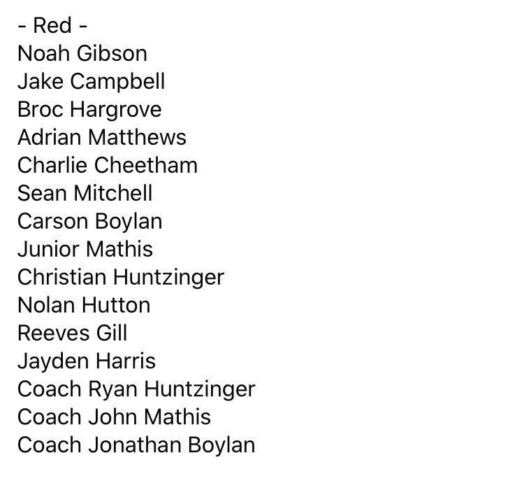 2021 Columbia Post 19 13U Rosters