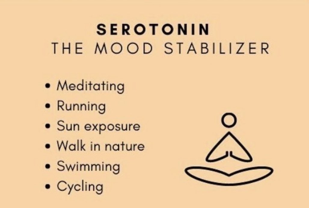 cogniful's tweet photo. Lift your #health and #happiness by lifting your #serotonin level - the #mood stabalizer. #meditation #running #sunexposure #nature #walkinnature #swimming #cycling #sportactivity https://t.co/5CTGbkwSrR