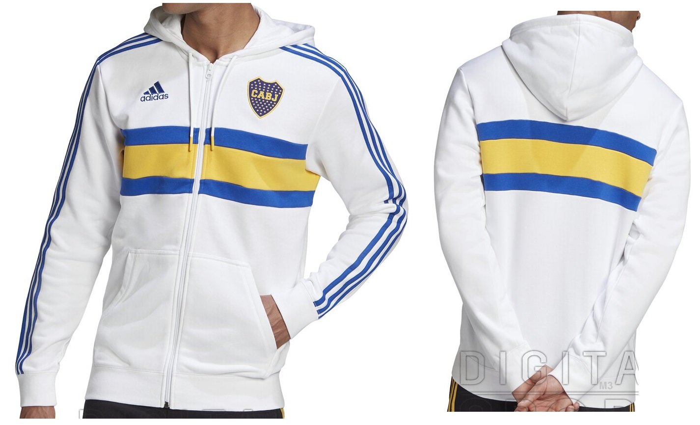 Campera boca adidas blanca sale
