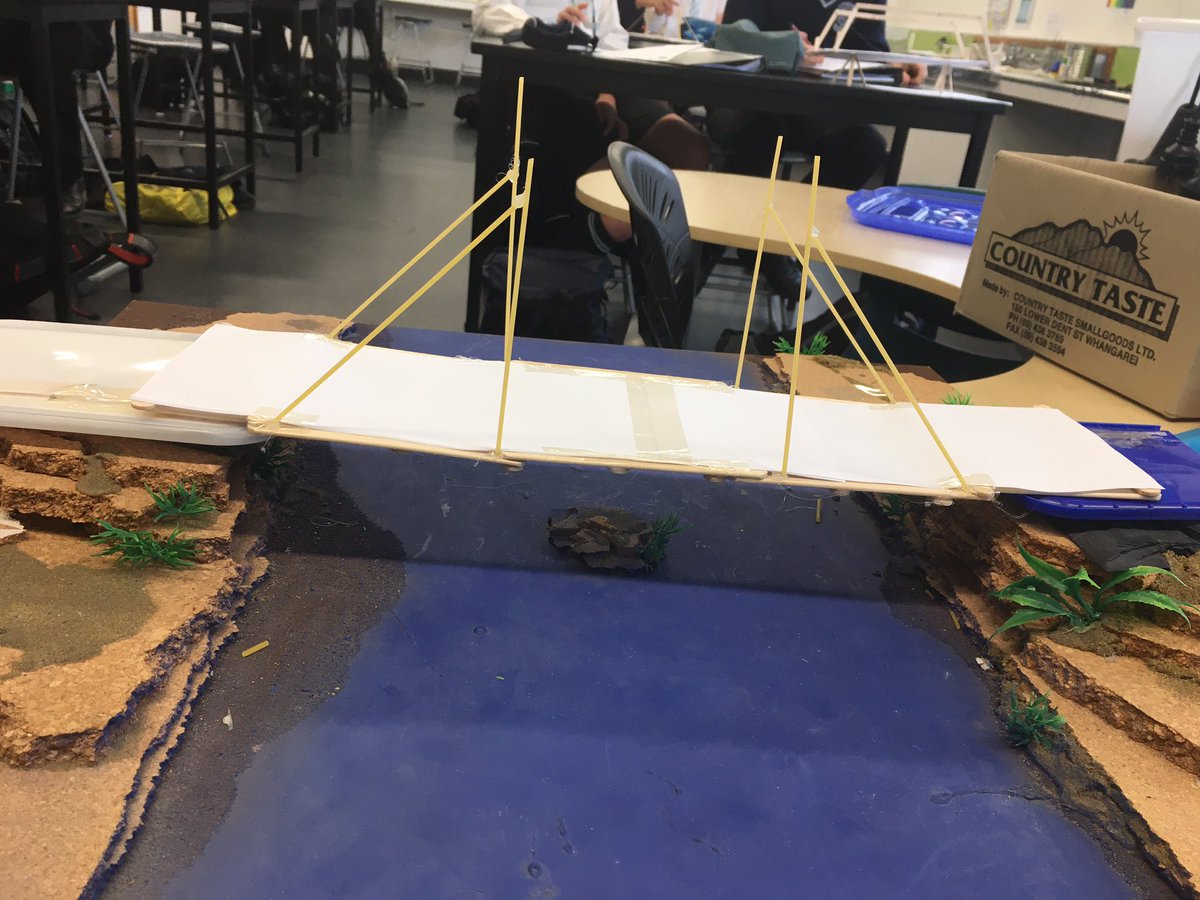 missiothompson's tweet image. Great day learning to build bridges! #STEM #science #bridgebuild #trussbridge #archbridge #buddingengineers #gamemyclass #handson