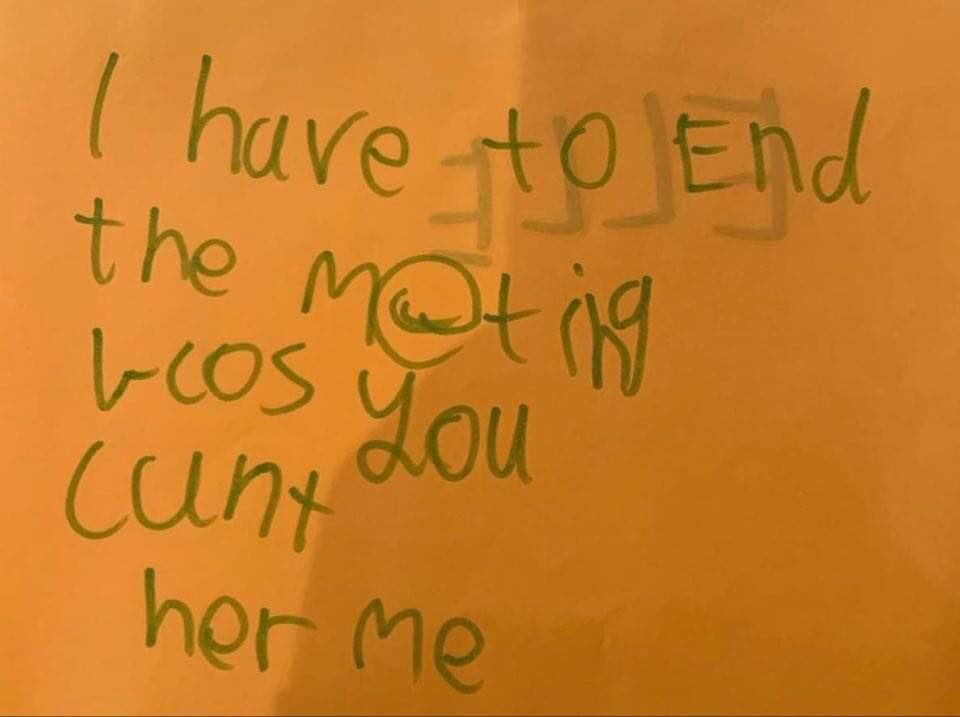 A kid at my nieces’ school posted this message in their class Zoom yesterday ❤️