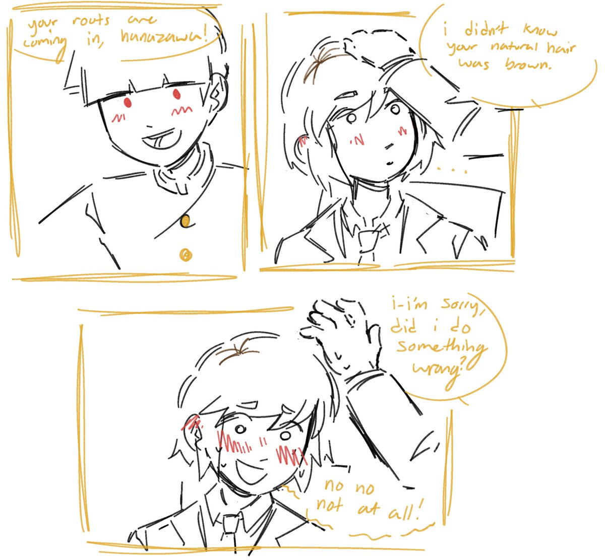 [mp100] teru is brown-haired in the manga *apparently* but what if he bleaches his hair in the anime and then ....... 