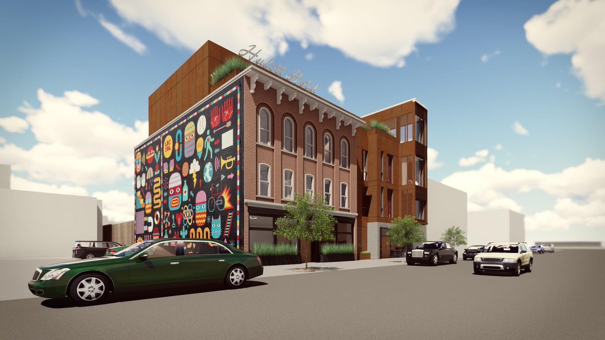 Remember hearing about that proposed historic renovation / infill development, Hulett Hotel, on W 25th St in Ohio City?? Per owner Mark  @clevelandhostel, plans are still full steam ahead on this incredible project, located across from the future  @IrishtownBend park... (1/5)