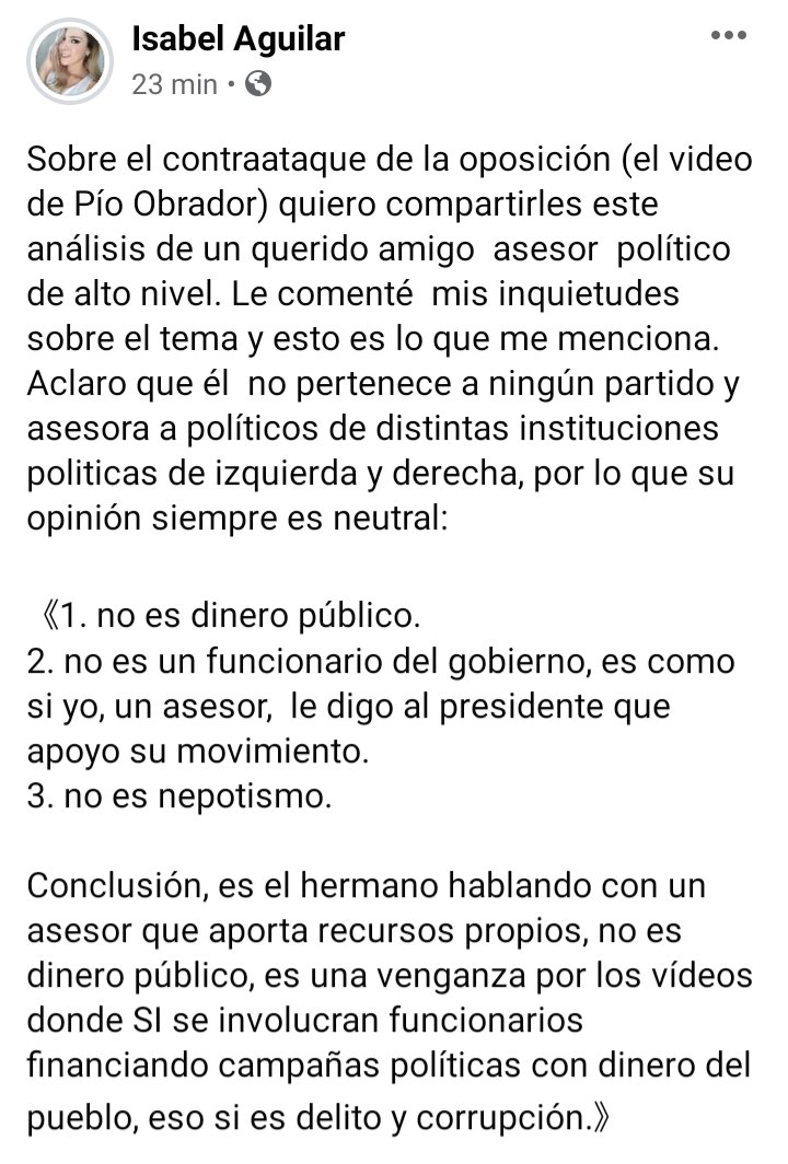 AlmaIsabelAgui1's tweet photo. Sobre el vídeo  de Pio Obrador https://t.co/vKDOewcVvE