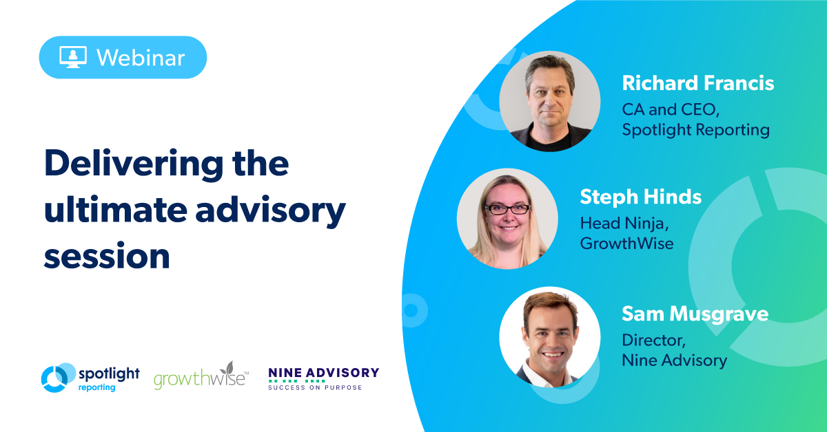 Want to knock your next advisory session out of the park? <a href="/RFrancisWellyNZ/">Richard Francis🇺🇦</a>, <a href="/growthwise/">Steph Hinds</a> and @nineadvisory will be delivering the How to. Grab your notepad and a seat in this upcoming webinar #spotlightwebinars bit.ly/2Ylhps9