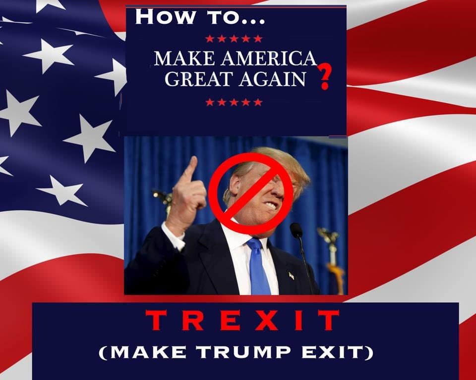 PatrickRinn's tweet photo. This has been my mantra since Nov 2016. Join   TREXIT  by voting for  @JoeBiden #BidenHarris2020 #KamalaHarrisVP #DemConvention2020 #TREXIT https://t.co/RF3G7Kz5hF