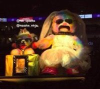 24th September 2014 (I forgot). the bears appeared on stage like this with a photo of Larry Grayson which says Love,Larry.