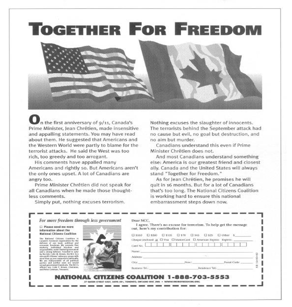 In 1997 Stephen Harper became vice-president of the NCC. He came up with ads such as the ones provided.