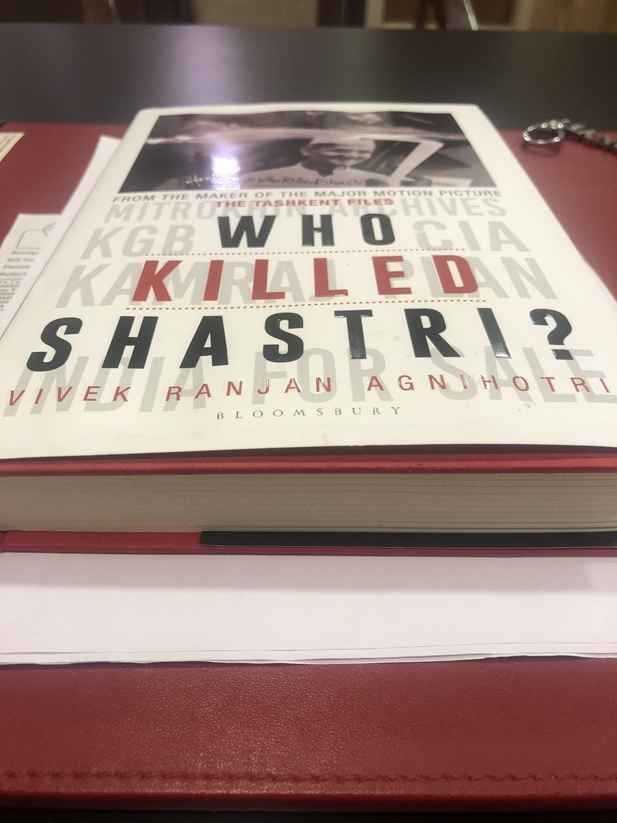 Thank you dearest @vivekagnihotri for giving me the first copy of your new book #WhoKilledShastri? I loved #TashkentFiles. Looking forward to reading it my friend. Jai Ho!! 👍🙏