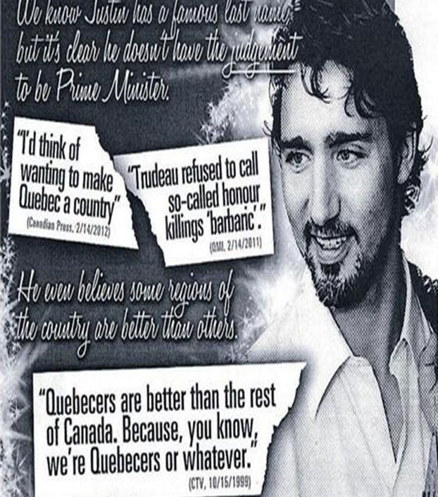 We can all remember the hate aimed at his opponent, Justin Trudeau. Harper went as far as hiring actors to protest during one of Trudeau's rallies.