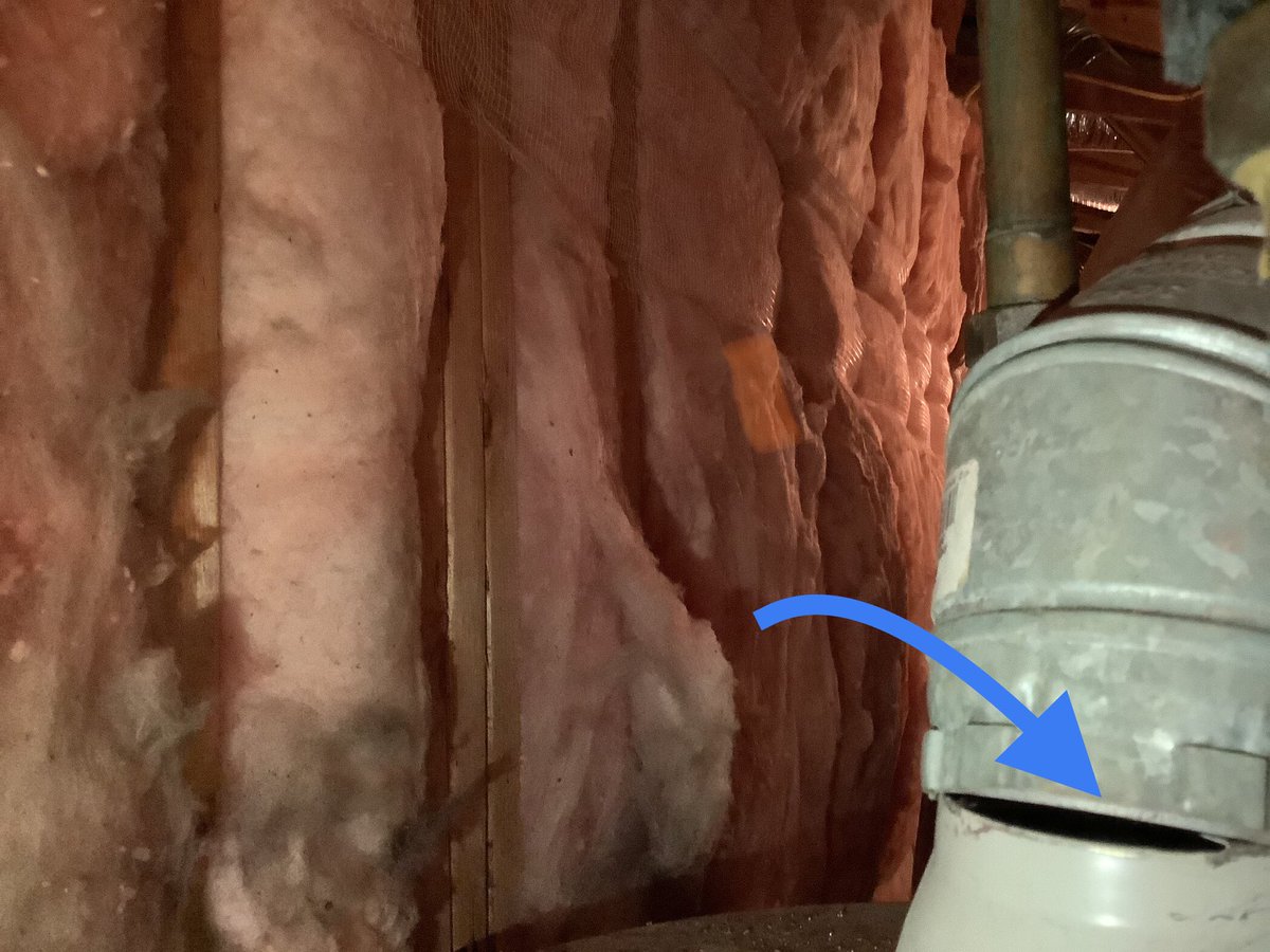 The guys from my natural gas  company came looking for leaks. It took them time to find the culprit. But they found this in my attic. The water heater flue, or exhaust pipe, that allows the hazardous gases to go out the home had a pretty big separation from water tank 4/7