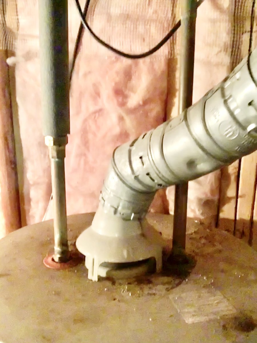 The guys from my natural gas  company came looking for leaks. It took them time to find the culprit. But they found this in my attic. The water heater flue, or exhaust pipe, that allows the hazardous gases to go out the home had a pretty big separation from water tank 4/7