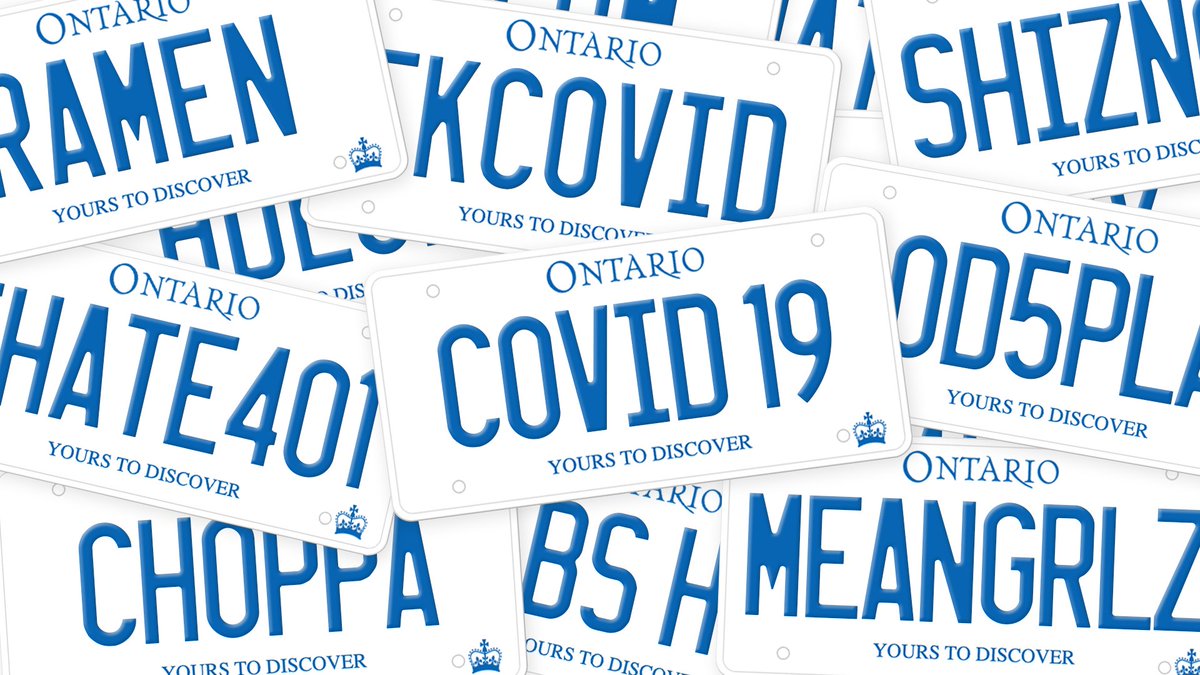FKCOVID. IHATE401. DANK DAD. LMAOOO. M3ANGLRZ. Some of the 3,887 personalized licence plates requests rejected in Ontario over the past year.I scoured the rejection pile and I'm bringing highlights to a  near you. First stop  @metromorningFull list:  http://cbc.ca/1.5693775&nbsp;