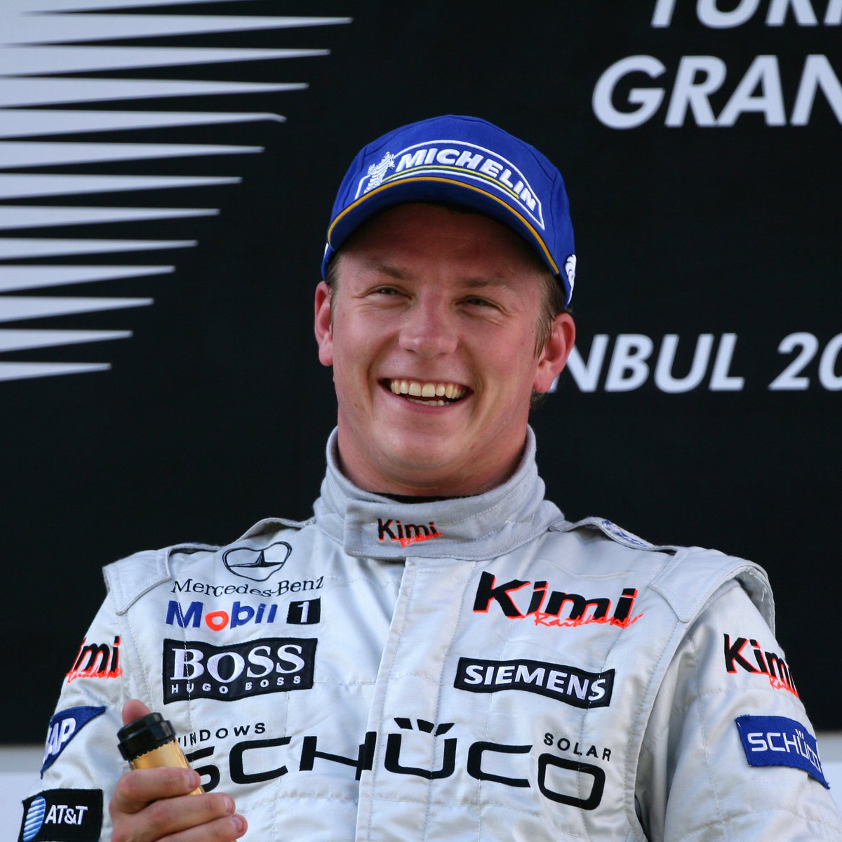 MercedesAMGF1's tweet photo. See, he does smile. 😀 #OnThisDay in 2005 the Iceman won the very first Turkish GP at the wheel of the mighty McLaren-Mercedes MP4-20 💪

The coolest @MercedesBenz powered McLaren of them all? 🤔 https://t.co/eSF4jU40pd