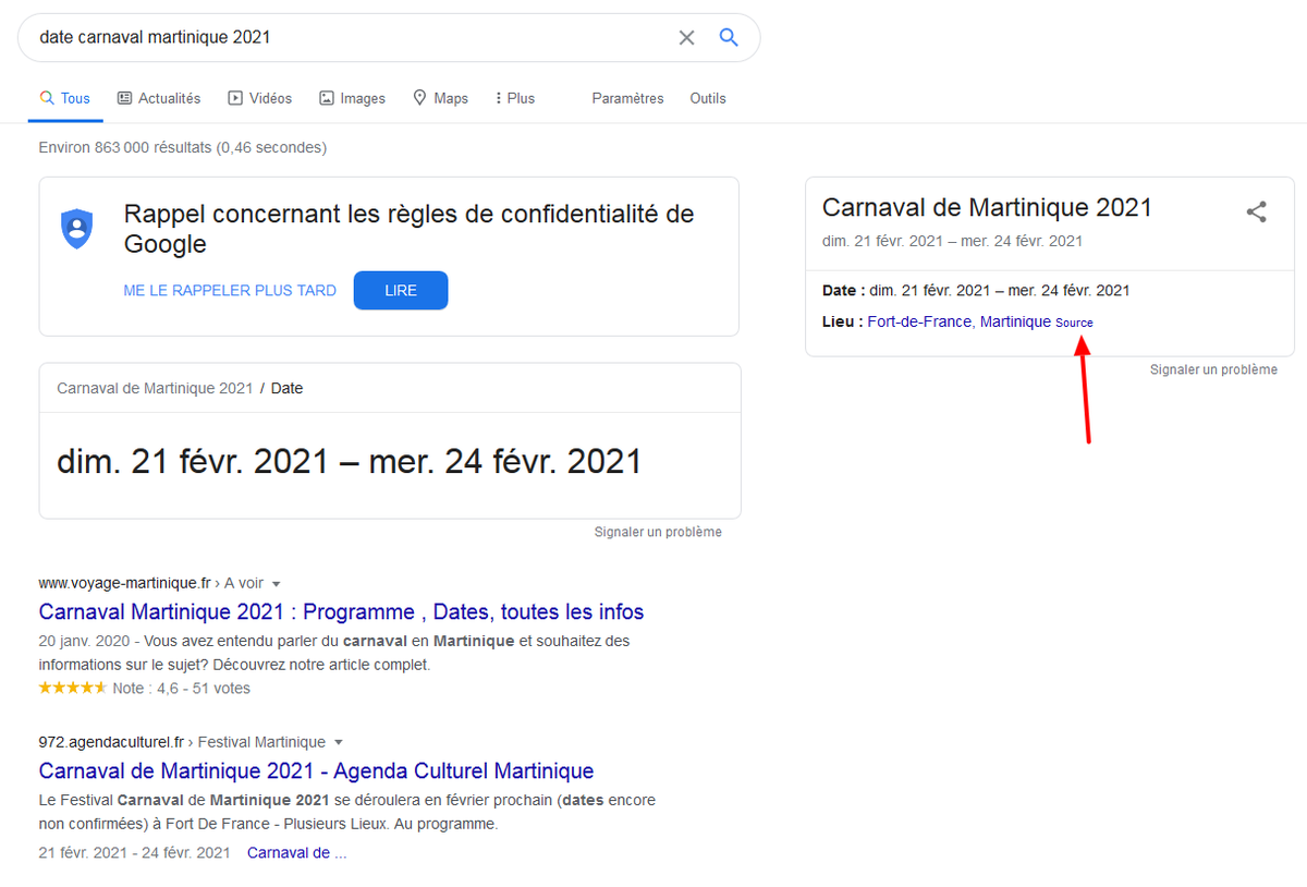 RaphSEO's tweet photo. ⚠ [Thread alerte] Faire véhiculer de fausses informations à Google pour tromper l'internaute.

Malheureusement non, ce n'est pas une blague. Voici un exemple de requête + screen (si jamais ça disparaît)
https://t.co/RkRy8MAH9t https://t.co/H9y2H1vHdz