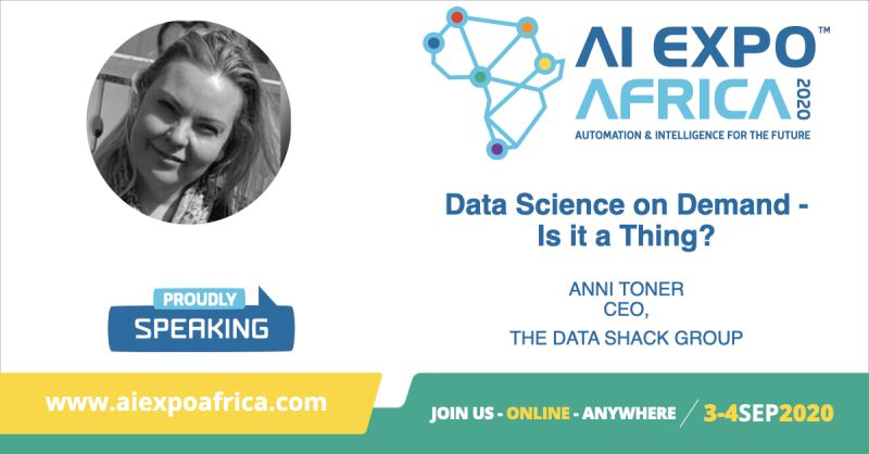 TheDataShack's tweet photo. Could you call on an experienced Data Science Team, like your trusted GP?  Is it becoming A Thing? Our CEO and Chief Data Scientist, Anni Toner will be sharing insights and experience on recent developments around the Demand for on-call Data Science-As-A-Service. #AIExpoAfrica https://t.co/6mM5mfRYJe