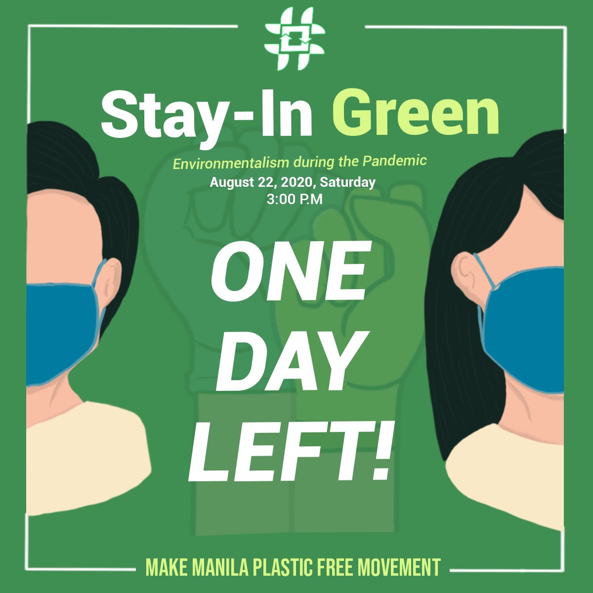 PlasticFreeMNL's tweet photo. ONE DAY LEFT BEFORE STAY-IN GREEN

We would like to acknowledge our partner organizations that have helped make "Stay-In Green: Environmentalism during the Pandemic" possible!

#MakeManilaPlasticFree
#StayInGreen https://t.co/oqLNbo9CaK