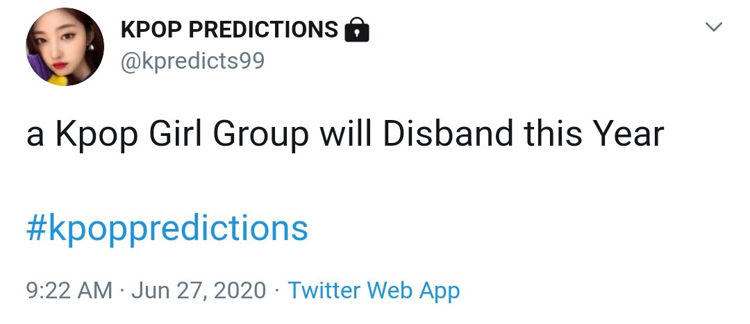 kpredicts99's tweet photo. ✔GirlGroup Disband https://t.co/SWIGFp9c7V