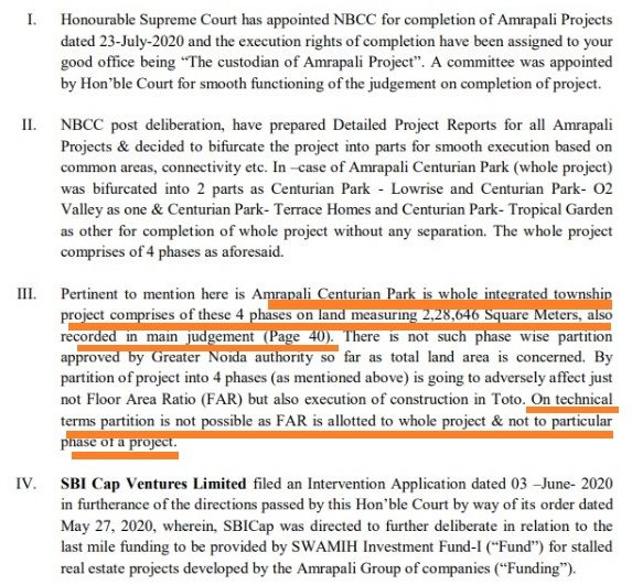 amitguptaHR's tweet photo. Good Day Hon @FinMinIndia Smt @nsitharaman Ji.
SWAMIH scheme is for whole project &amp; not phases of project. In Amrapali case, SBICap is diving the whole project into phases and calling it "projects". Dividing the phases of a project will jeopardize the rights of other phase buyers https://t.co/7UKfITpWd3