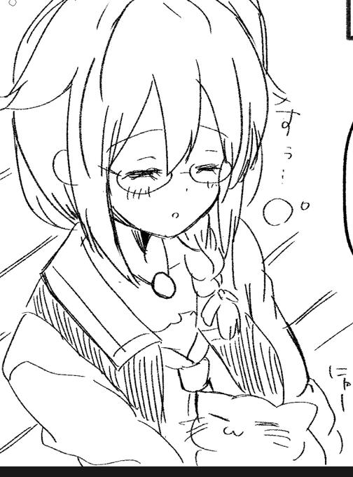猫の作画を犠牲に同人祭のペーパー(ラフ漫画)描いたので今から置きに行きます!!! 