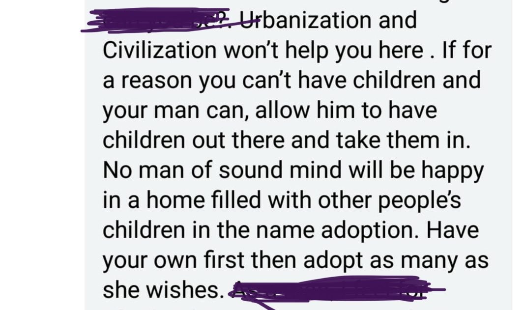 HadassaTrip's tweet photo. Can’t believe that such backworth thinking still exists in certain people in this time and age!! #adoptionisbeautiful
#stopthestigmatization
#itsnotmyfault
#infertilitycanaffectanyone
#MenToo https://t.co/l8zS2OclgN