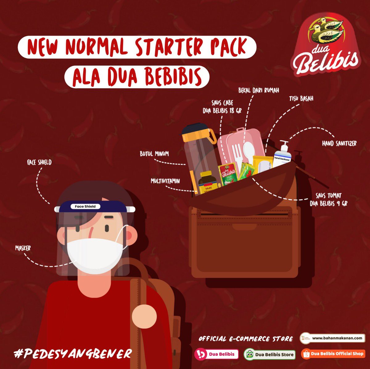 duabelibis's tweet photo. Agar aktivitas Eaters dalam masa new normal sekarang ini tetap terjaga, Dua Belibis mau berbagi tips starter pack apa aja nih yang perlu disiapkan untuk menjalani aktivitas di luar rumah.
#newnormalstarterpack https://t.co/8WfgGMOgHE