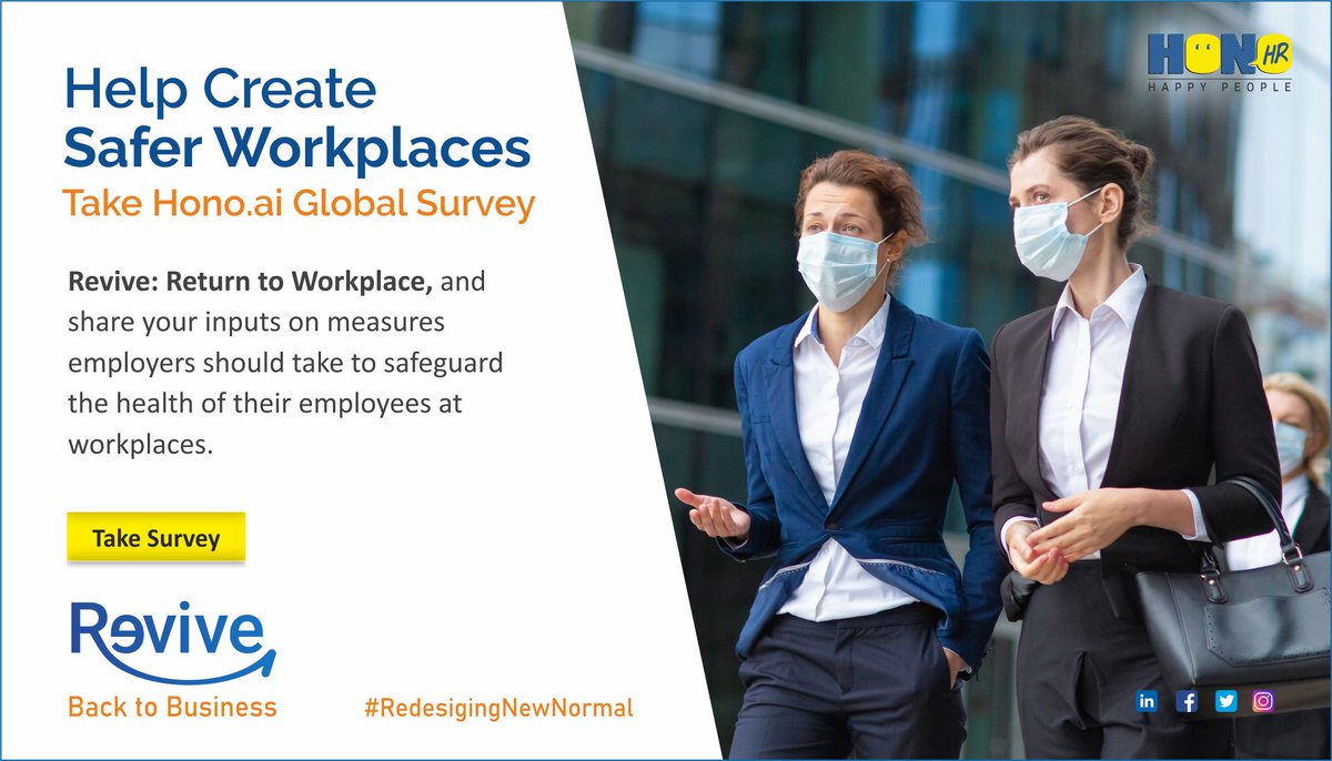 ConnectWithHono's tweet photo. Have you taken our global survey Revive: Return to Workplace? If not, click the survey link - https://t.co/L4g3u26IC2 & make your contributions.
Help orgs understand the factors that define employee readiness to #returntowork & create a #safenormal
#backtobusiness #backtowork https://t.co/HBUDphCEJM