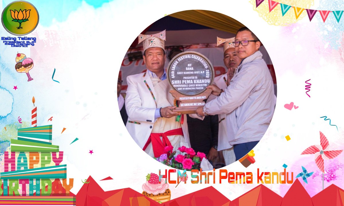 KamengBjp's tweet photo. We the BJP East Kameng District unit in leadership of President shri Ealing Tallang wishes many warm wishes to Hon'ble Chief Minister shri Pema kandu ji .
 #Pemakandu
#Ealingtallang
#BJPIndia https://t.co/TEhl4DRI8G