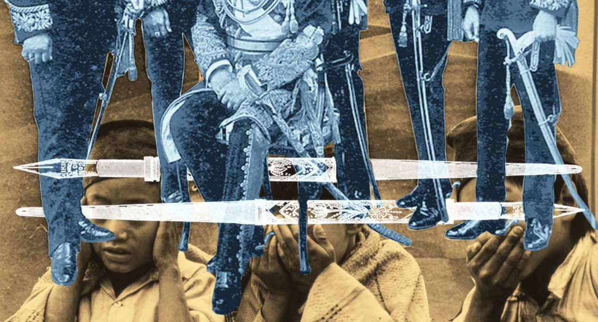  @adiadhikari's review of Stiller's book  https://www.recordnepal.com/wire/the-silences-of-history/ Image feels unfinished, but I liked the juxtaposition. Had to pore through many archives to find a combo. The pen was meant to be weaving in and out around their feet. Who does history oblige? That sort of thing.