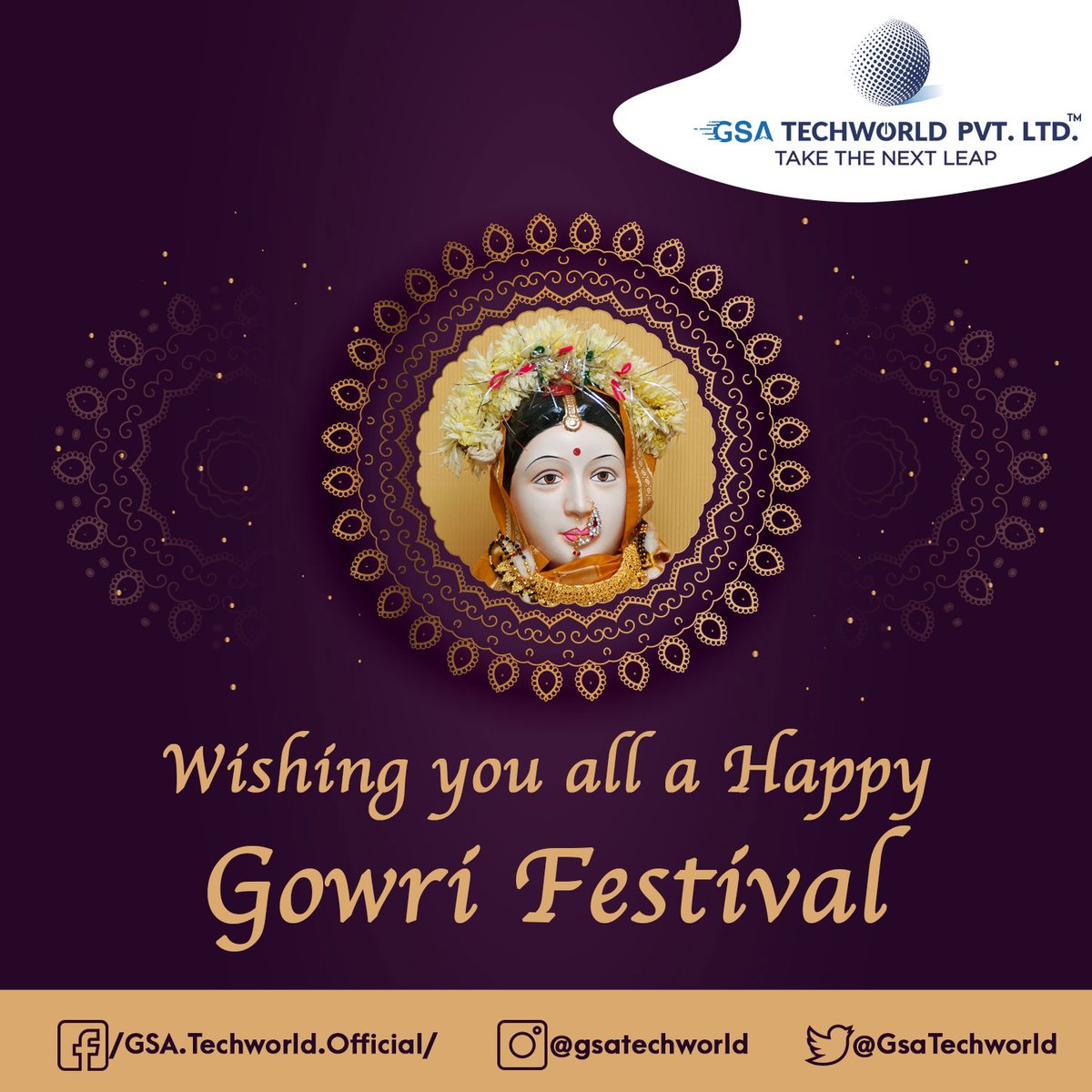 GsaTechworld's tweet photo. May Goddess Gowri bestow all with Happiness, Prosperity and Success.

Wish you all a happy Gowri Festival.

#gowri #ganesha #festival #happiness #gsatechworld https://t.co/XLOeRQvw2b