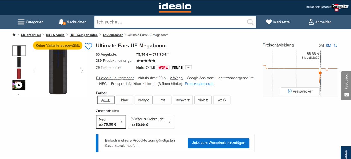 meierhoff's tweet photo. Nice! #fakedoortest bei meinen Exkollegen von @idealo_de Kommt der #Warenkorb? Wird man noch mehr #Shoppingplattform aka #Marktplatz? Spannende #Usertests #UX #UI #ABTest Dass ich das noch erleben darf @Christoph_Maier 😋 https://t.co/Xc7HgIuMSt