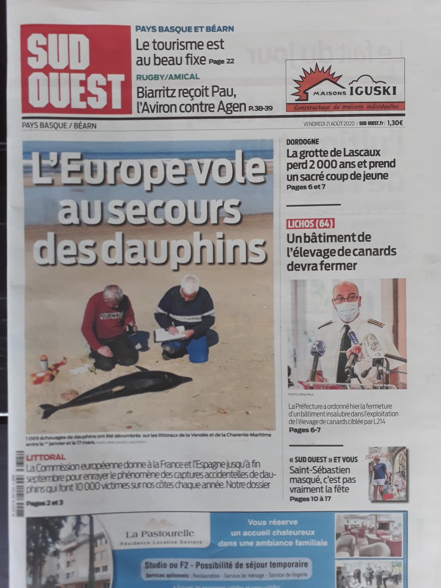 Explore_Ocean's tweet image. Dans le journal Sud-Ouest aujourd'hui.
Etat des captures alarmant dans le Golf de Gascogne, l'Europe demande à la France de réagir. A lire absolument
@NvelleAquitaine