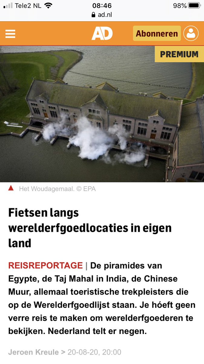 Werelderfgoed (@wereld_erfgoed) on Twitter photo REISREPORTAGE Fietsen langs werelderfgoedlocaties in eigen land.
Bekijk NU de reportage van Jeroen Kreule online <a href="/ADnl/">AD.nl</a> #hiermoetjezijn
#unesco #werelderfgoed <a href="/UNESCO_NL/">UNESCO Nederland (dormant)</a> <a href="/RCE_erfgoed/">Rijksdienst voor het Cultureel Erfgoed</a>
ad.nl/nlthuis/fietse… REISREPORTAGE Fietsen langs werelderfgoedlocaties in eigen land.
Bekijk NU de reportage van Jeroen Kreule online <a href="/ADnl/">AD.nl</a> #hiermoetjezijn
#unesco #werelderfgoed <a href="/UNESCO_NL/">UNESCO Nederland (dormant)</a> <a href="/RCE_erfgoed/">Rijksdienst voor het Cultureel Erfgoed</a>
ad.nl/nlthuis/fietse…