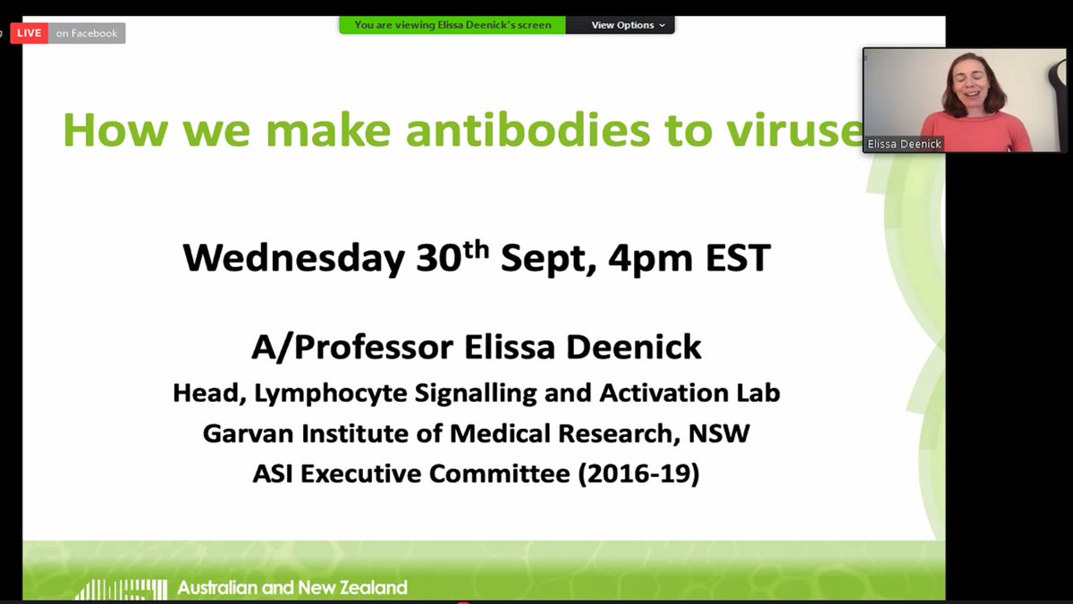 ASImmunology's tweet photo. Enjoyed today's #ASIFireside chat and want more #immunology? @ElissaDeenick will answer your questions on "How we make antibodies to viruses" 🔥  Sign up to our contact list to avoid missing out! https://t.co/rrX80ayvGN  #ScienceWeek @Aus_ScienceWeek  #IAmAnImmunologist #SciComm https://t.co/LKJJLShIWO
