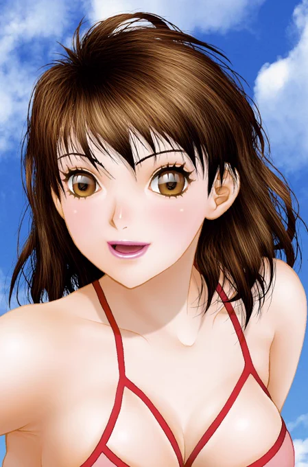 過去絵なんですが…完成データの一部を縮小無しの100%のまま絵〜その,12一部分をトリミングしていますバックアップHDDからテキトーに選んでるから順番も年代もバラバラでゴメンなさい〜です(≧w≦;) 