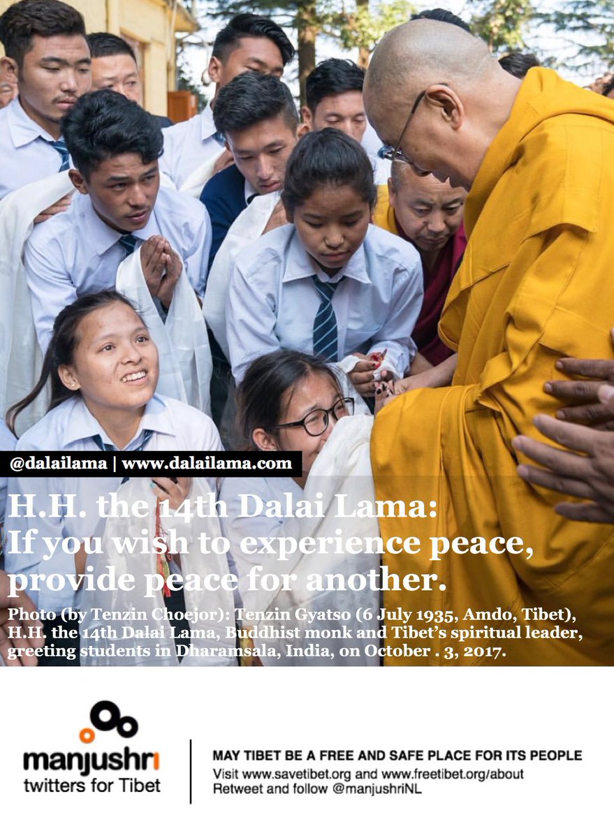 H.H. the XIV <a href="/DalaiLama/">Dalai Lama</a>, #Tibet’s spiritual leader: If you wish to experience peace, provide #peace for another.

#仏 #부처 #佛 #Будда #Phật #Buddha #Buda #Bouddha #worldpeace #meditation #joy #mindfulness #compassion #love #happiness #zen #awareness 

#CHINA CCP #freeTIBET!!!
