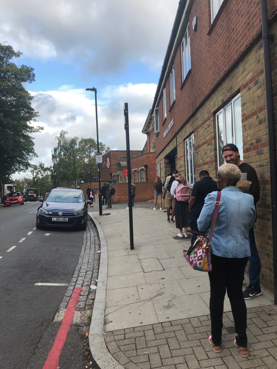 Not cool <a href="/PostOffice/">Post Office</a> / this is the queue EVERY DAY at Streatham Prentis Rd because your sorting office is only open between 7-9am. I have been in this queue for 20 mins and still have another 40 approx. No alternative either. #stupidhours