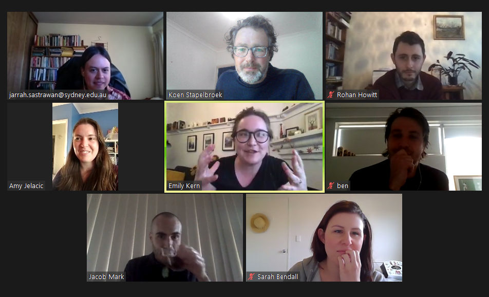 INTELLECTUALHI3's tweet photo. Really glad we revived our “Quad Intellectual History seminar”, not in the USyd quad for now, but with equally enthusiastic discussion. @aejelacic @benhuf @EmmaKluge1 @SarahABendall @infiniteteeth @kern_em @jscobm   @ebonynilsson @cap_and_gown @stplbrk https://t.co/3z2VMNkVqp