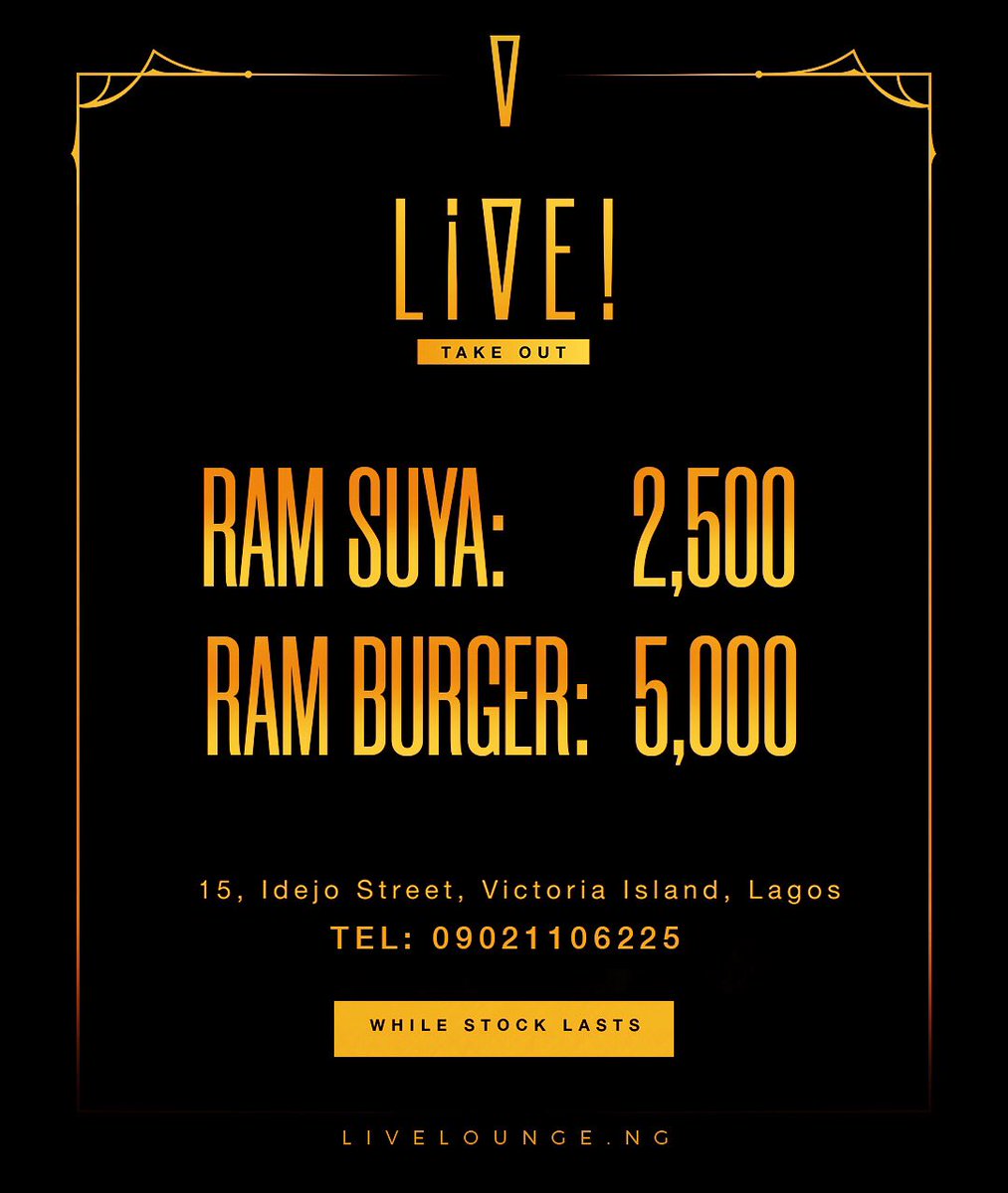 Livelounge_ng's tweet photo. A N N O U N C E M E N T !
IT’S ANOTHER RAM SPECIAL WEEKEND 🎉
Call/Message 09021106225
📸 @thekashope
#ExperienceLive #LiveLoungeNG #LiveGrillNG #LiveTakeout #WatchTheV #ForTheLoveOfMusic #Takeout https://t.co/Fp80Sk78bg
