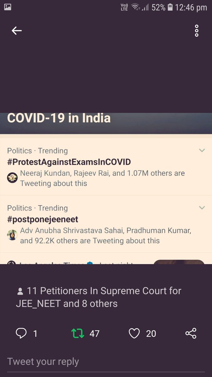 lakshaya7023's tweet photo. #ProtestAgainstExamsInCOVID  #ProtestAgainstExamsInCOVID
Today we should make world record by students 
2 million tweets in 1 day to oppose government decision.....
Be ready guys.
🙏🙏
⚠️Only retweet guys🙏🙏⚠️
@AISA_tweets @Swamy39 @myogiadityanath https://t.co/JKyF8eAZhQ https://t.co/QbLGqNICqy