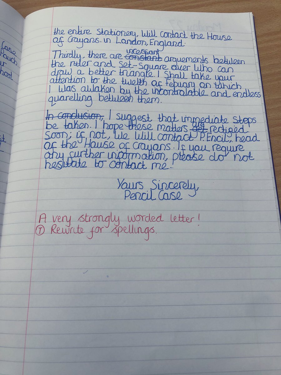 We adapted this and wrote letters from other pieces of stationery. You could also write newspaper reports, cease and desist letters from the Crayon Committee or Government (get those Y5/6 spellings in)!