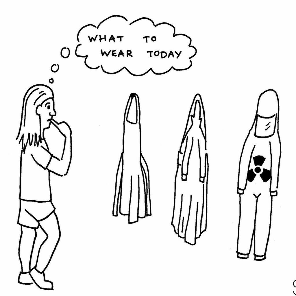 CynicalCartoon's tweet photo. Back in the lab but having trouble deciding #whattoweartowork #cyncialconservatorcartoon https://t.co/kaEjvCJ2PN