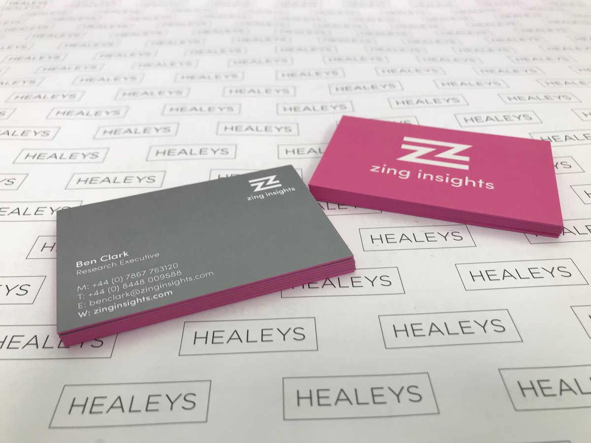 janetheprinter's tweet image. #finishingfriday Healeys Print Group Beautiful #duplexed #business cards with pink #coloured edges. Available in #double layers and #triple layers. Coloured edges gives your card that exceptionally lustrous and luxurious appeal. Simply lovely. #loveprint
