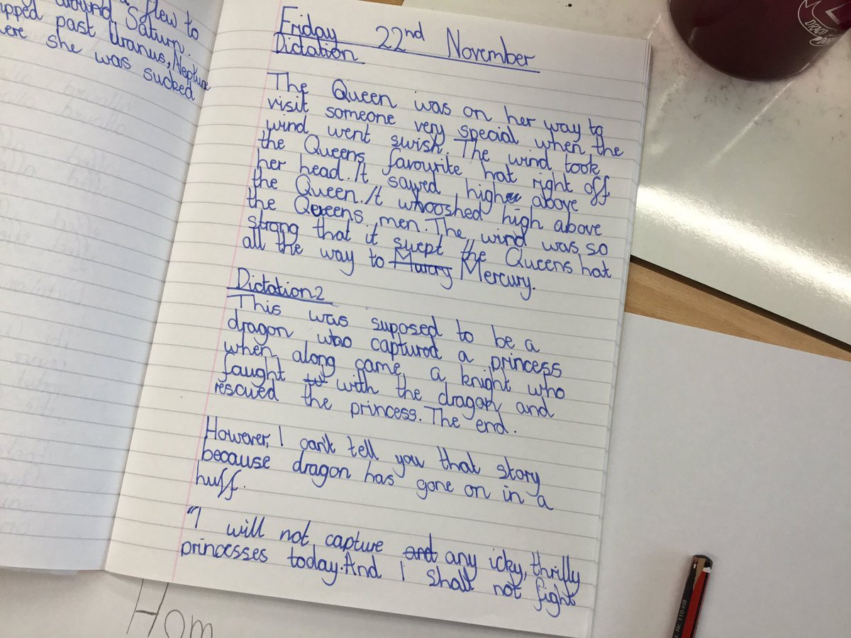 The Queen’s Hat. I absolutely LOVE this book. We used it in SPaG for dictation (I read the story, they write it down). Amazing how many picture books ft. Y3/4 or Y5/6 statutory spellings. You can also adapt and get them to write The Queen’s insertnounhere